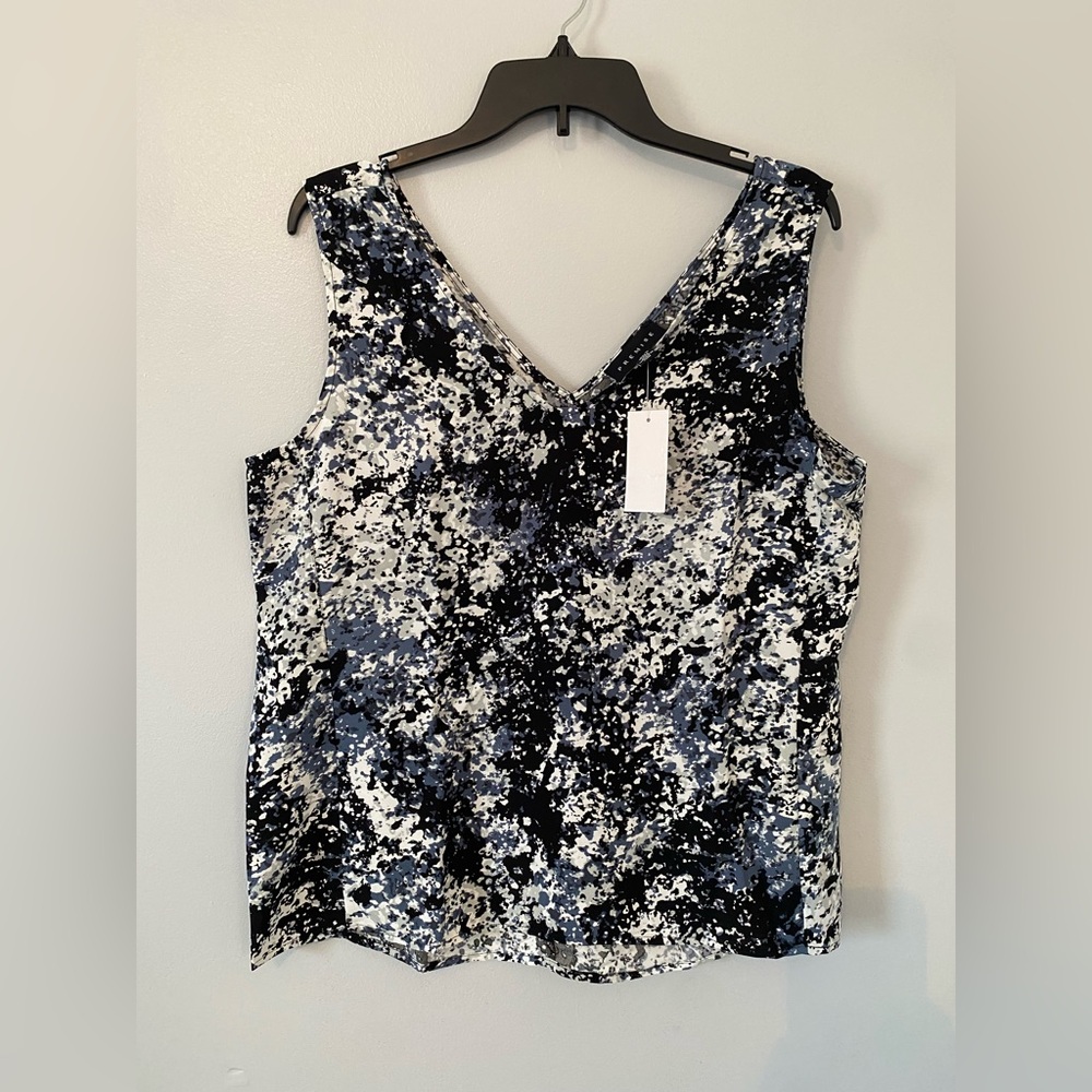 Abstract Blue and Black Women's Top Size Large